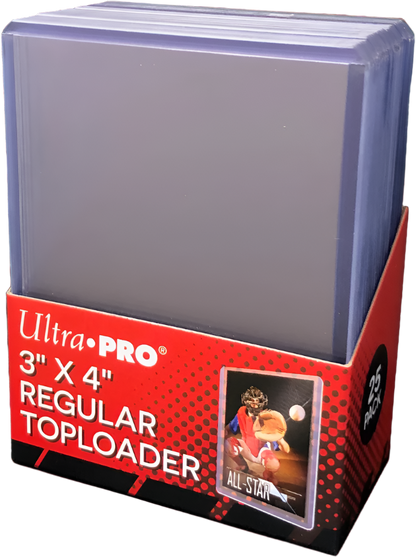 Ultra PRO 3x4 regular toploader 25-pack – rigid card holders for sports cards, Pokémon, and TCG protection