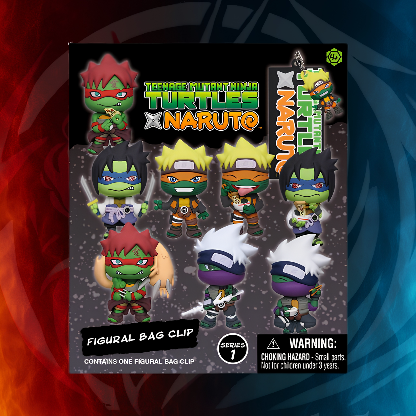 TMNT x Naruto Series 1 3D foam bag clip by Monogram International - character styles