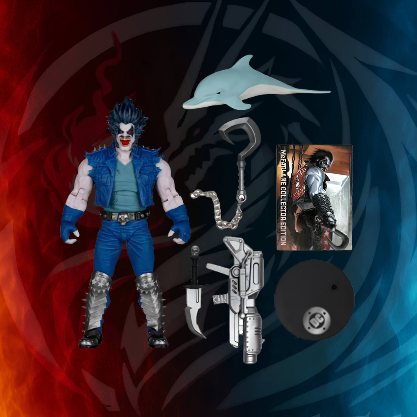 DC Multiverse Wave 14 Lobo (Volume 1) #58 Platinum Chase figure — alternate view