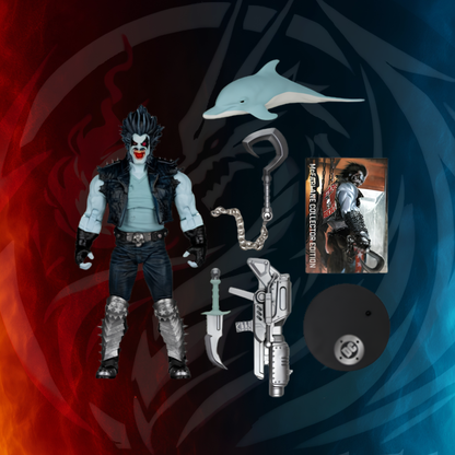 DC Multiverse Wave 14 Lobo (DC Classic) #58 figure with included accessories (hook and chain, knife, rifle, space dolphin)