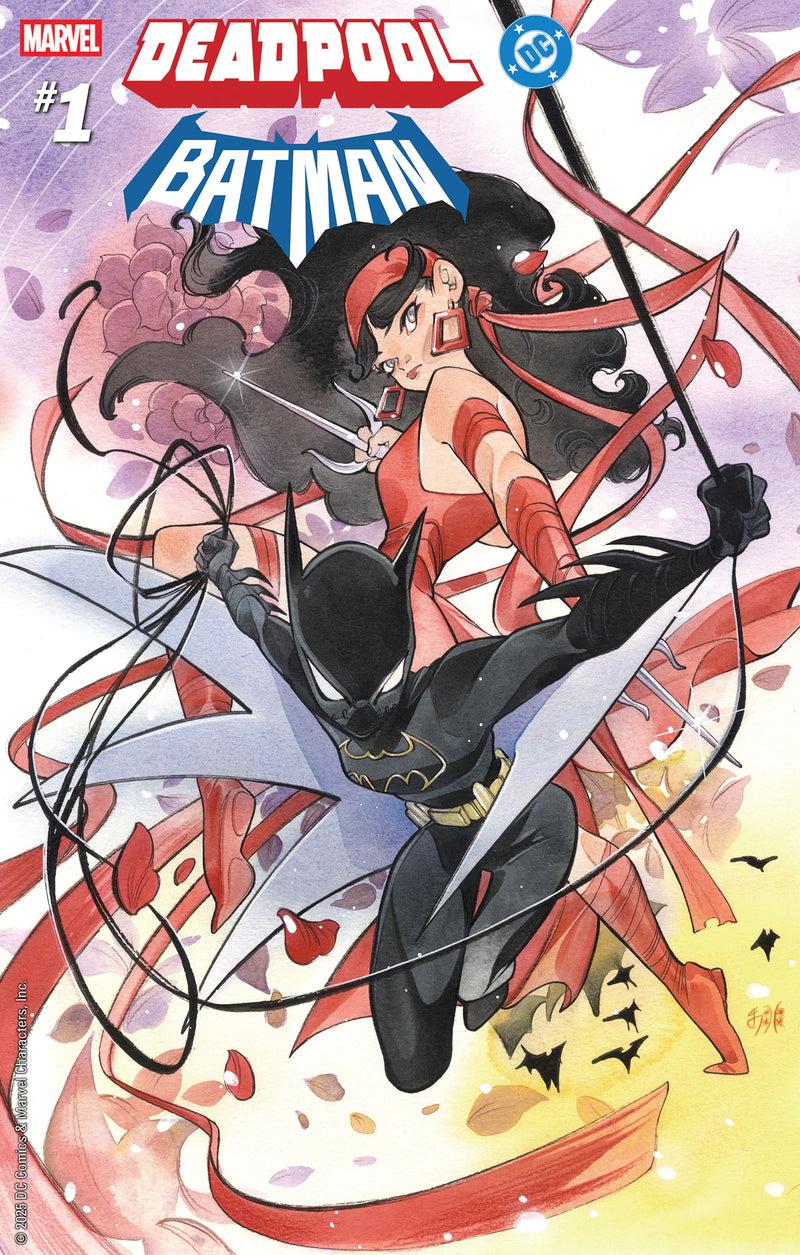 Deadpool/Batman #1 Peach Momoko Variant – Batgirl and Elektra watercolor crossover cover, Marvel/DC