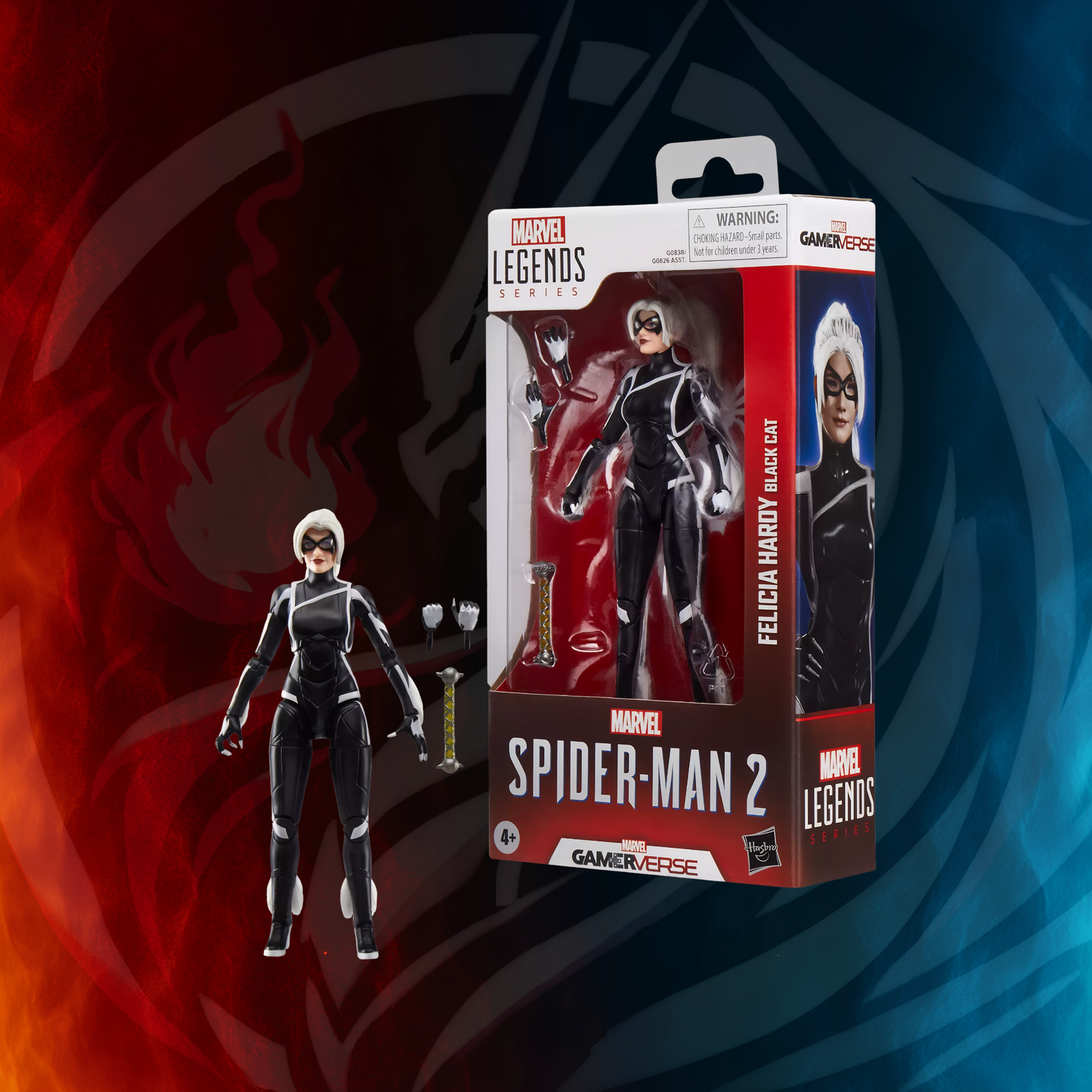 Marvel Legends Gamerverse Black Cat carded with loose figure