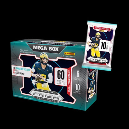 2024 Panini NFL Prizm Draft Picks Football Trading Card Mega Box - Prime 151 Collectibles