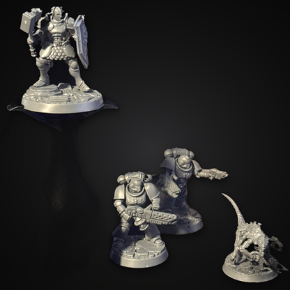 Unpainted Warhammer miniatures ready for the intro paint night class at Prime 151 Collectibles in Hicksville NY