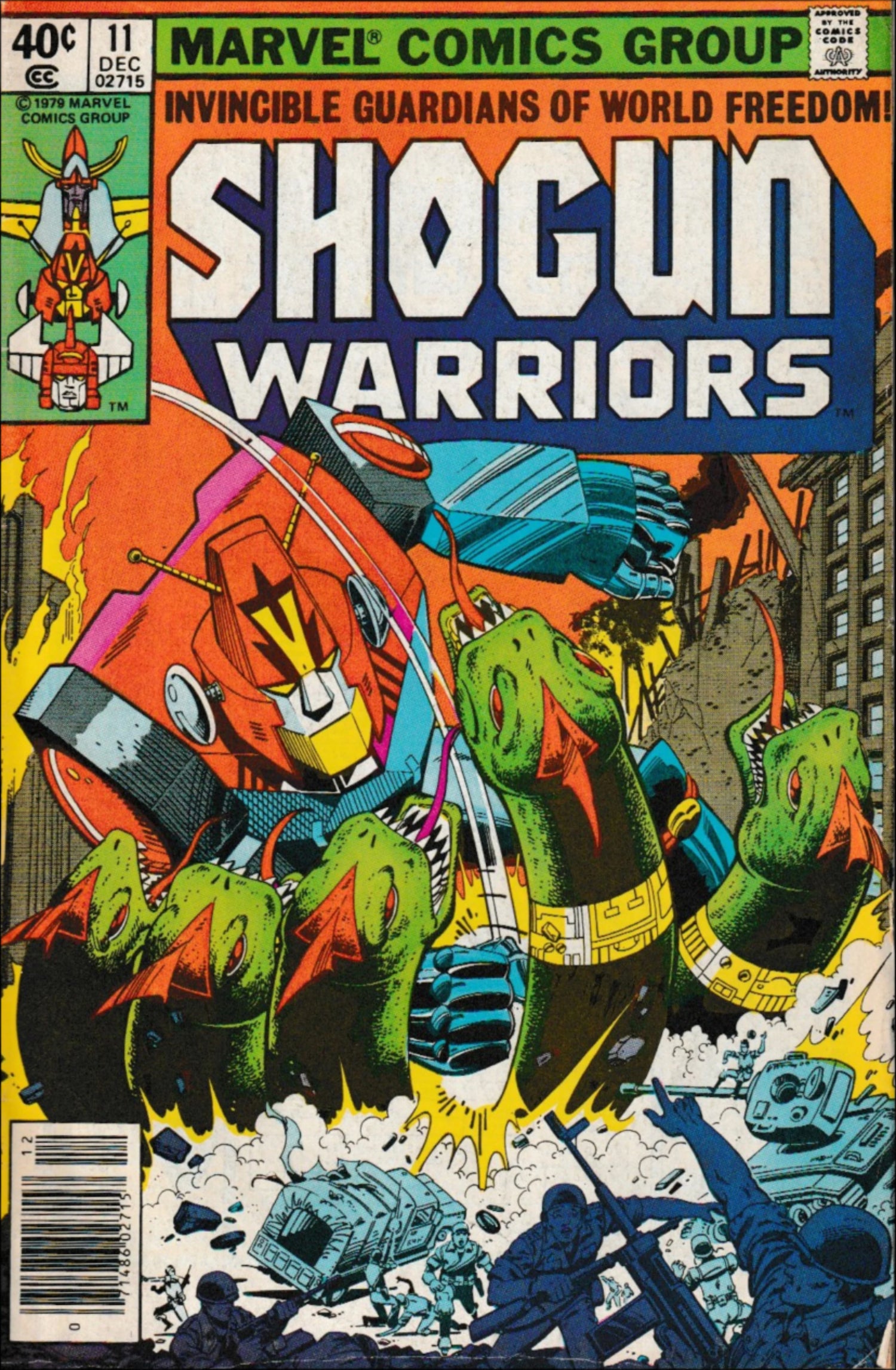 Shogun Warriors #11 (1979, Marvel) - Classic Comic Cover Featuring Giant Robots and Monster Battle