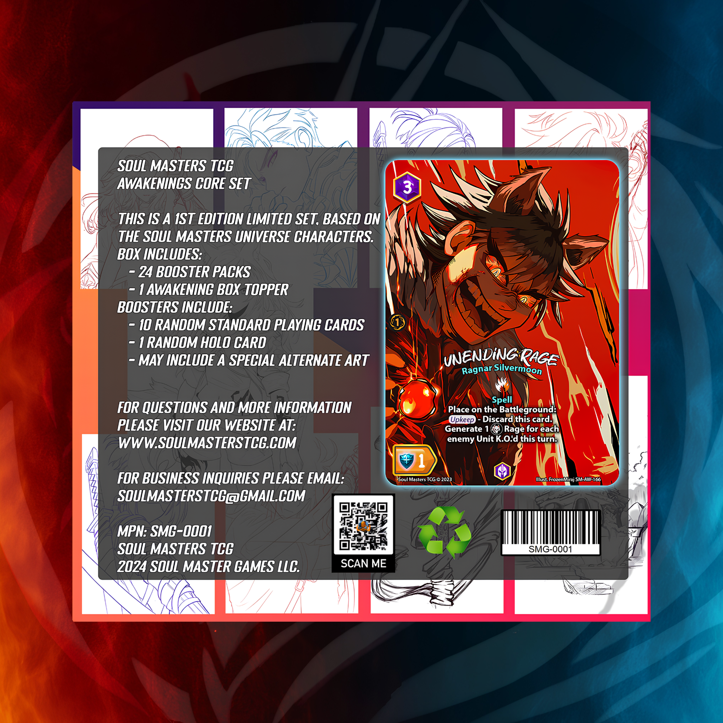 Soul Masters Awakenings booster box back panel