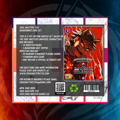 Soul Masters Awakenings booster box back panel