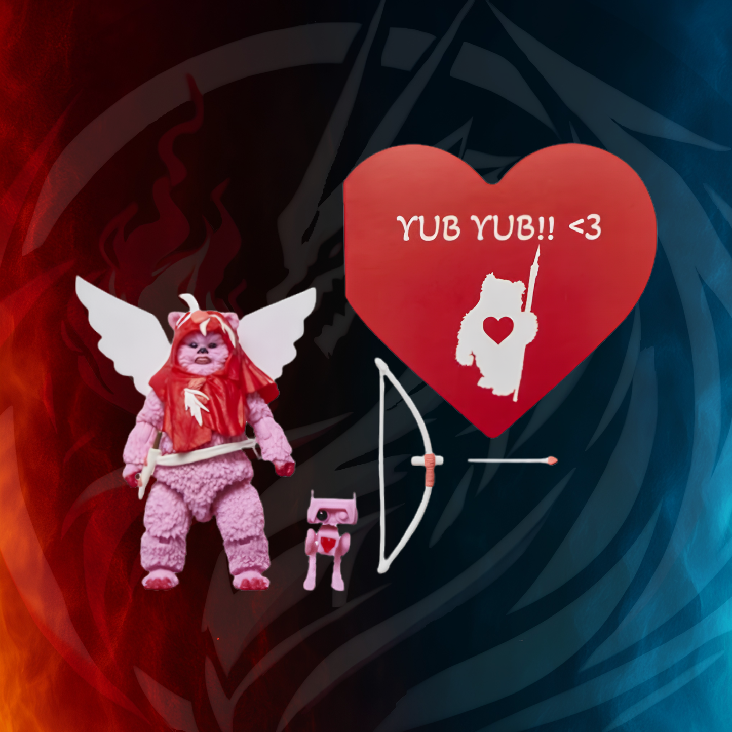Star Wars Black Series Ewok Valentines Day Edition promo render