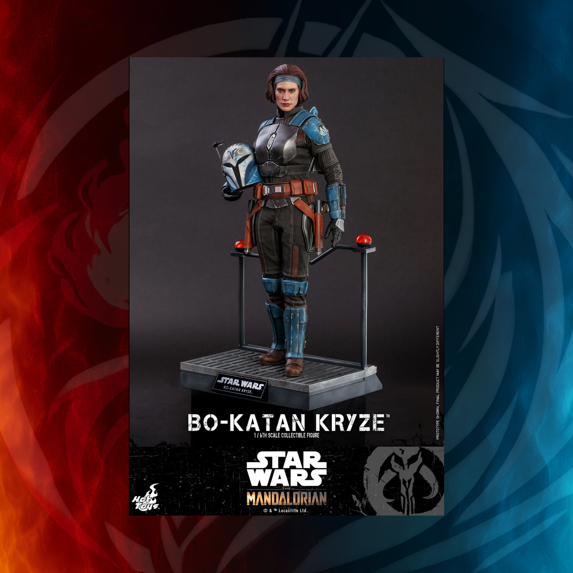 Hot Toys Bo-Katan Kryze sixth scale figure on stand