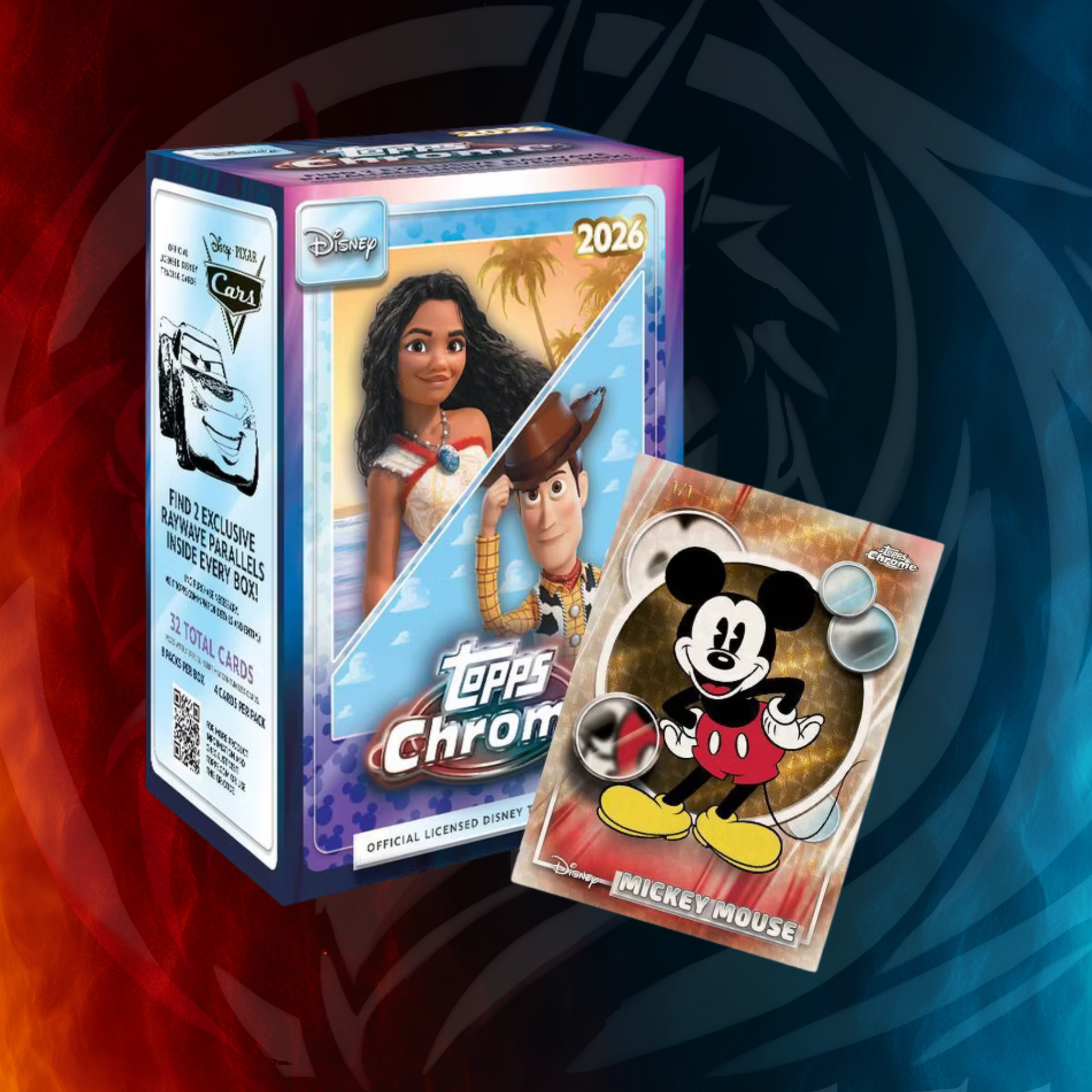 2026 Topps Chrome Disney Blaster Box with Mickey Mouse chase card