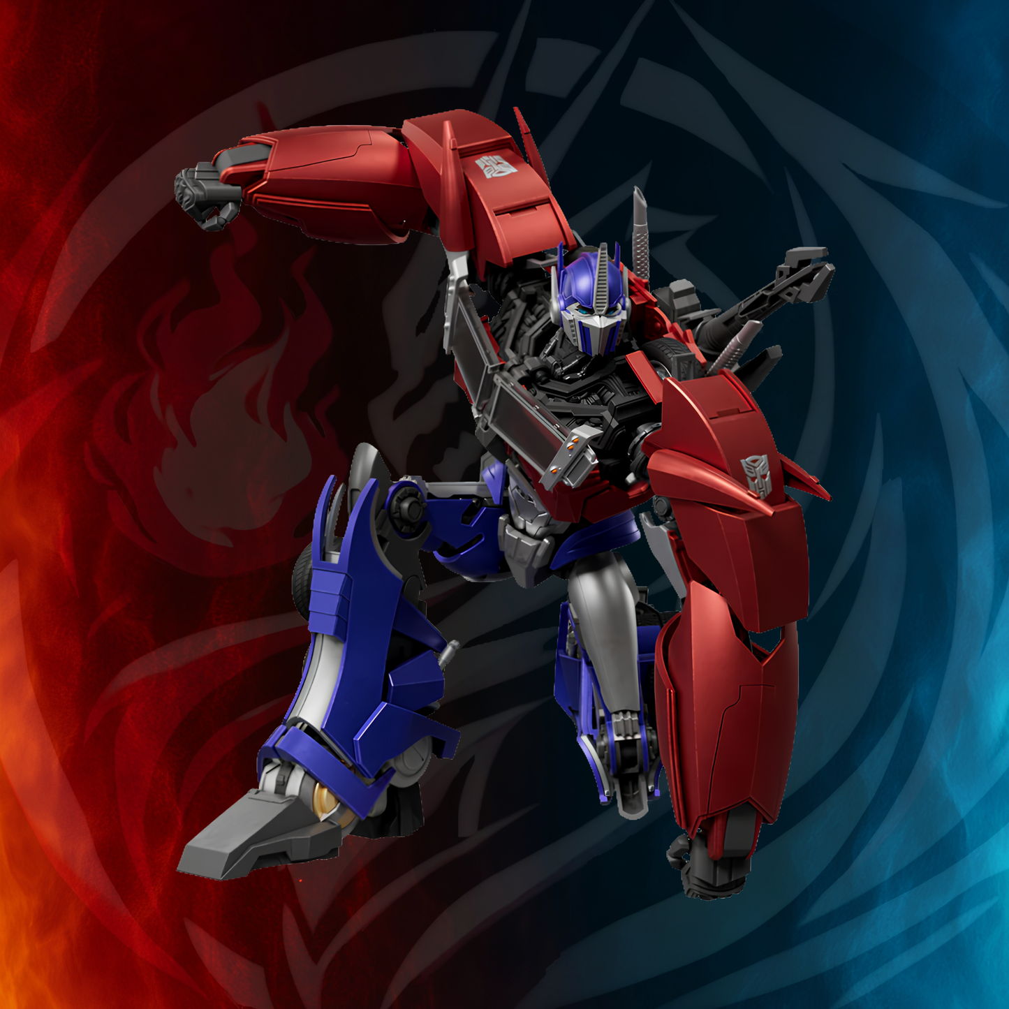 Optimus Prime Action Edition pose